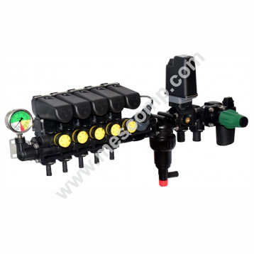 Elektroverteiler für Sprühcomputer mit Tecomec Durchflussmesser - Tecomec