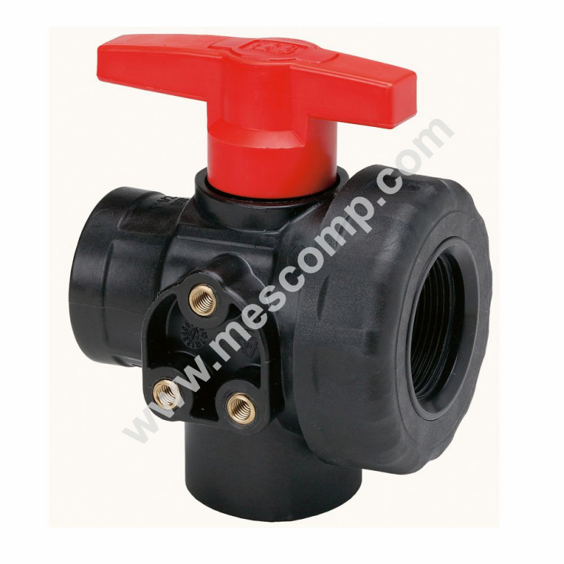 3 ways ball valve 1” continuous flow