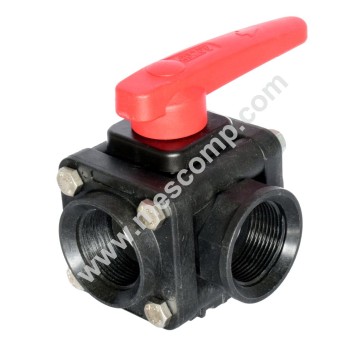 3 ways ball valve 90° 2”...