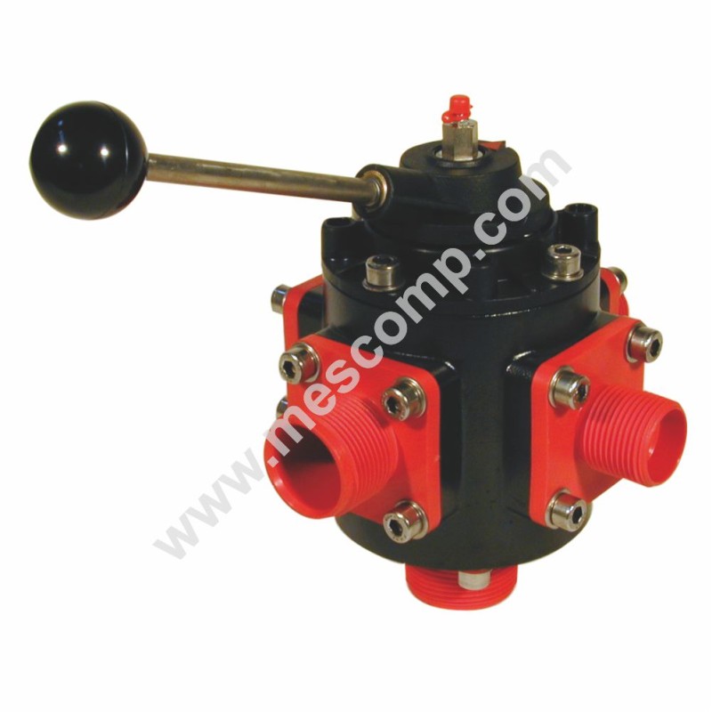 Polmac 1 1/4" Fünfwege-Aluminium-Kugelhahn