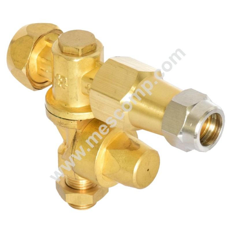 Brass double nozzle holder, male thread, Ø 18, adjustable end
