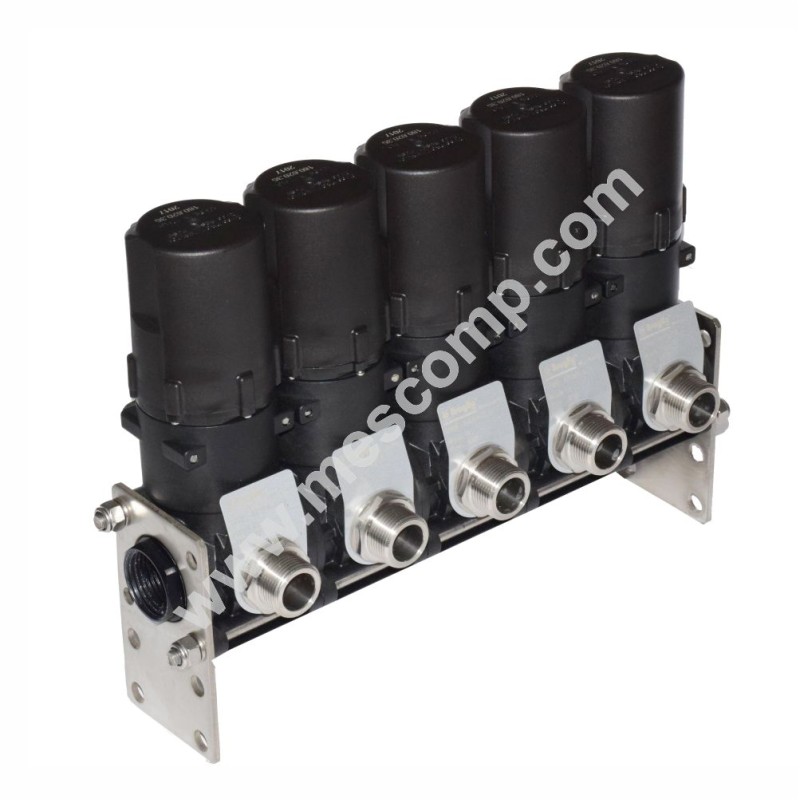 Electric control valve block with manifold